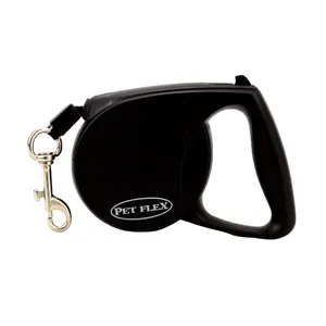 Guia Retrátil Fita Pet Flex Preta até 25 kg - 3 M