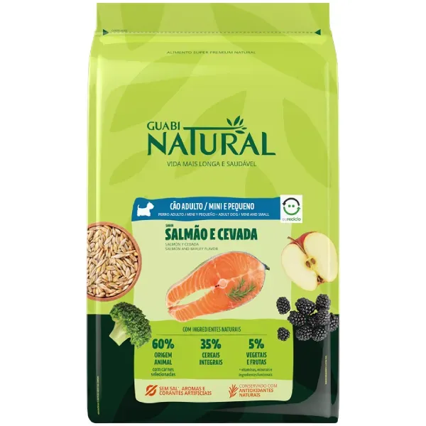 Ração Guabi Natural Cães Adultos Raças Mini e Pequenas Salmão e Cevada 10,1 kg