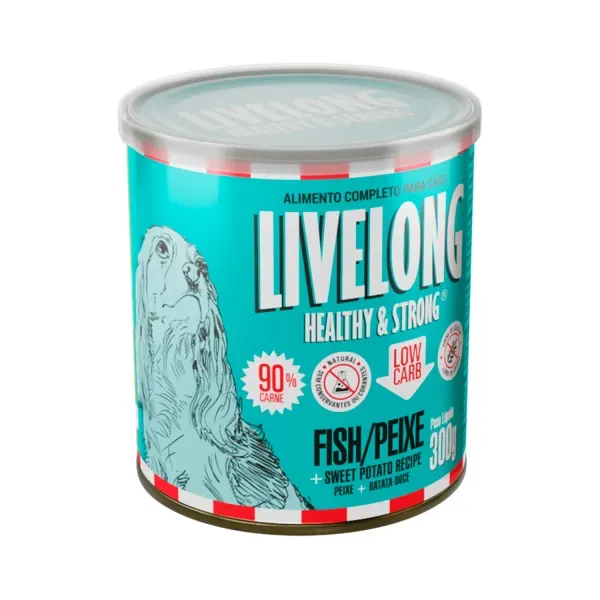 Ração Úmida Natural para Cães Livelong Peixe 300g