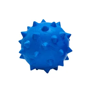 Bola Borracha Maciça Mini Cravo Tudo Pet Azul 100 mm