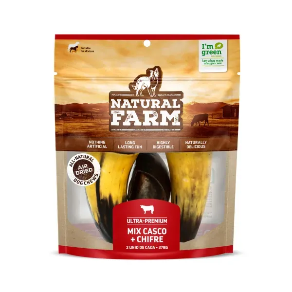 Petisco Casco e Chifre Bovino Natural Farm 378 g