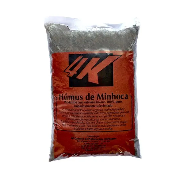 Adubo Orgânico Humus de Minhoca Quatro K 2 kg
