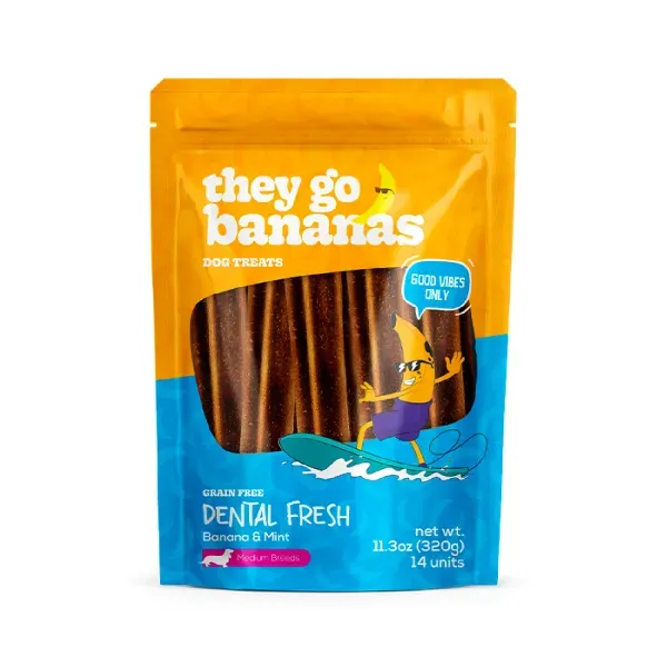 Petisco Dental Fresh Banana e Menta Cães Raças Médias Papaya Pets 320 g