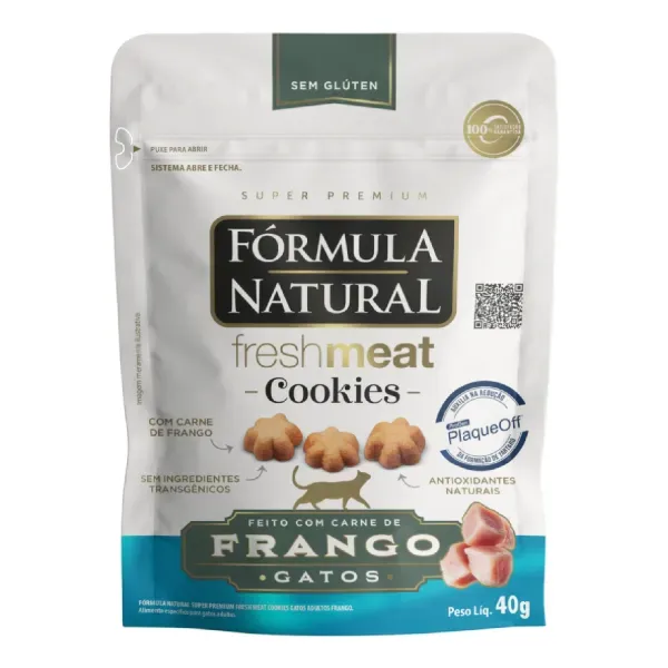 Cookies Fórmula Natural Fresh Meat Gatos Adultos Frango 40 g