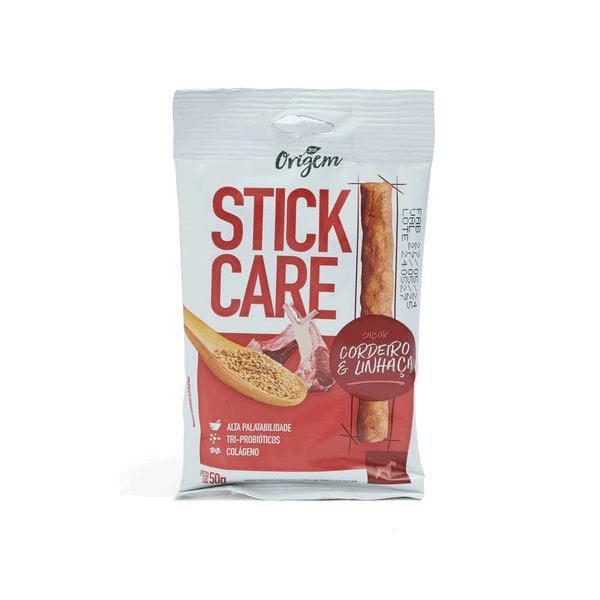 Petisco Stick Care Cães Origem Natural Cordeiro e Linhaça 50 g