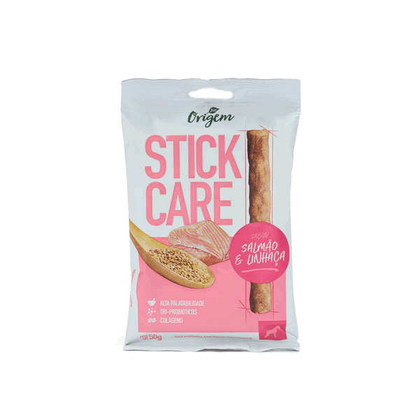 Petisco Stick Care Cães Origem Natural Salmão e Linhaça 50 g