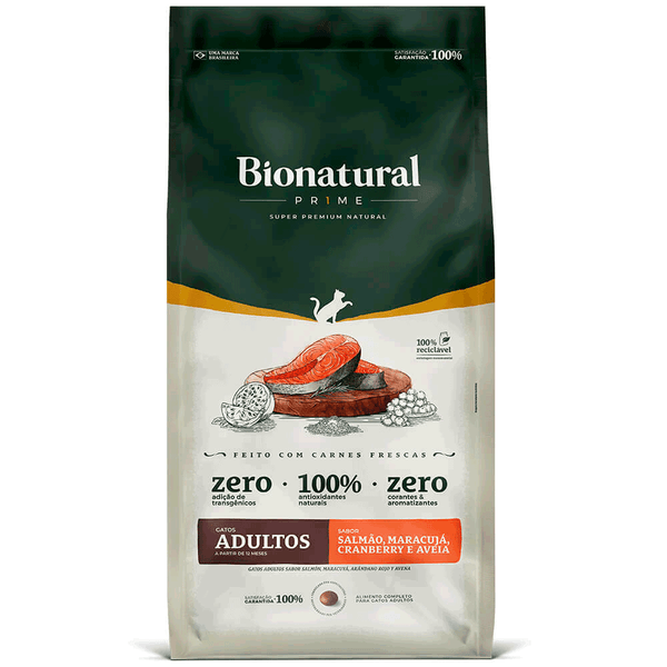 Ração Bionatural Prime Gatos Adultos Salmão 20 kg