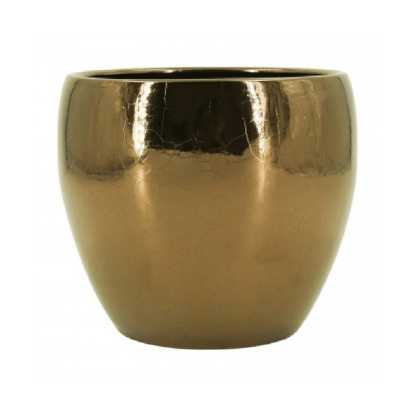 Vaso Lorance Cerâmica Ts Brasil Ouro 15cm
