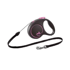 Guia Retrátil Black Design Flexi Rosa P