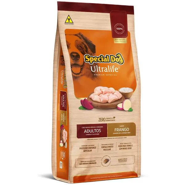 Ração Special Dog Ultralife Cães Adultos Raças Médias e Grandes Frango 20 kg