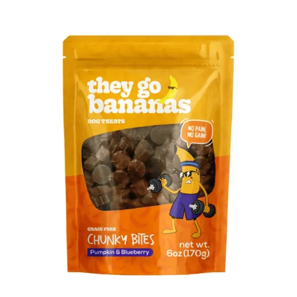 Petisco Chunky Bites Abóbora e Blueberry Cães Adultos Papaya Pets 170 g