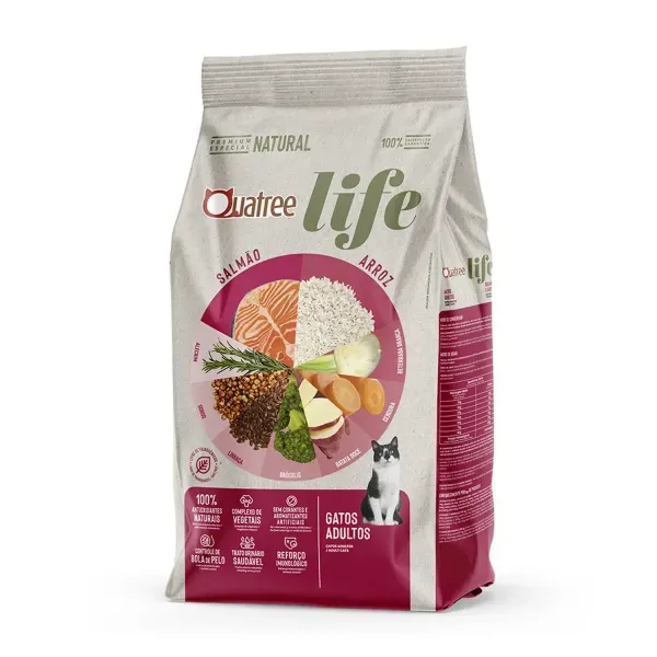 Ração Quatree Life Gatos Adultos 10,1 kg