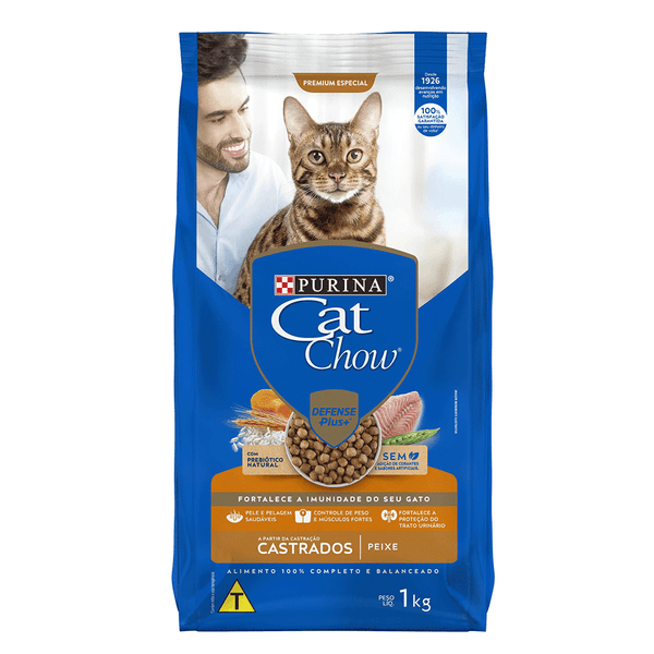 Ração Cat Chow Castrados Peixe 1 kg