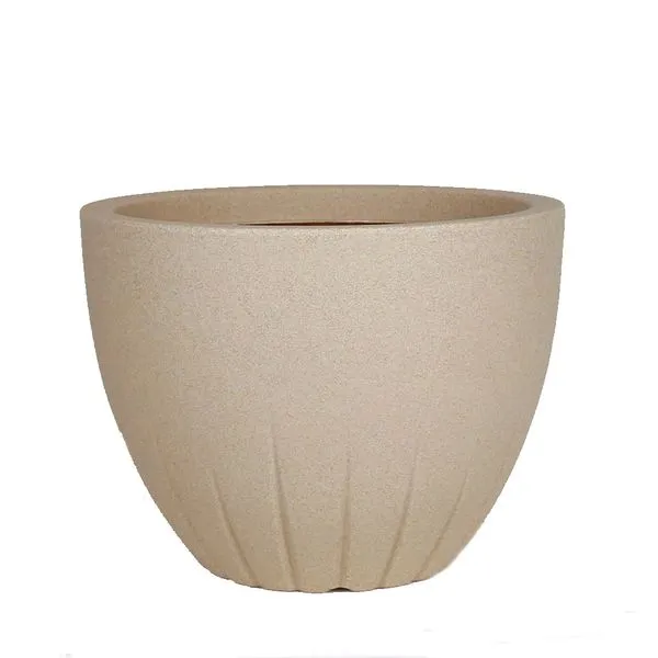Vaso Bojudo Frisado Areia 40 cm