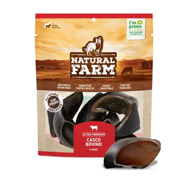 Petisco Casco Bovino Natural Farm 6 unidades