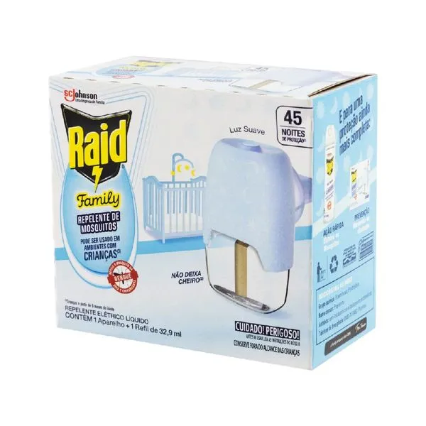 Repelente Elétrico Kit Raid Family sem Perfume 32.9 ml