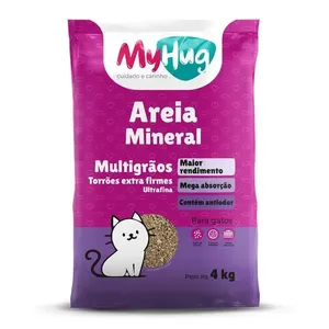 Areia Higiênica Mineral Multigrãos Myhug 4 kg