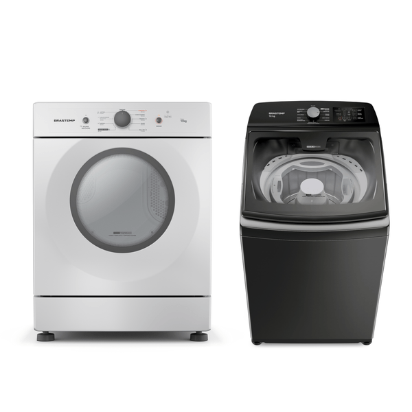Combo Secadora Piso Brastemp 10Kg + Máquina de Lavar 16kg Brastemp (BSR10BB + BWD16A9) - BSR10_BWD16_CJ 220V