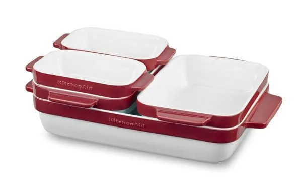 Conjunto Travessas de Cerâmica 5 peças Empire Red KitchenAid KitchenAid