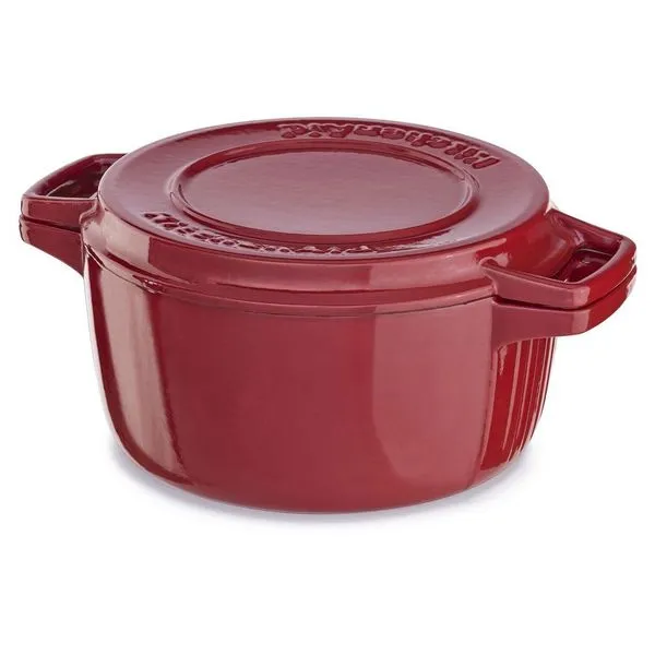 Caçarola Ferro Fundido Tampa Dupla 5,7L Empire Red KitchenAid KitchenAid