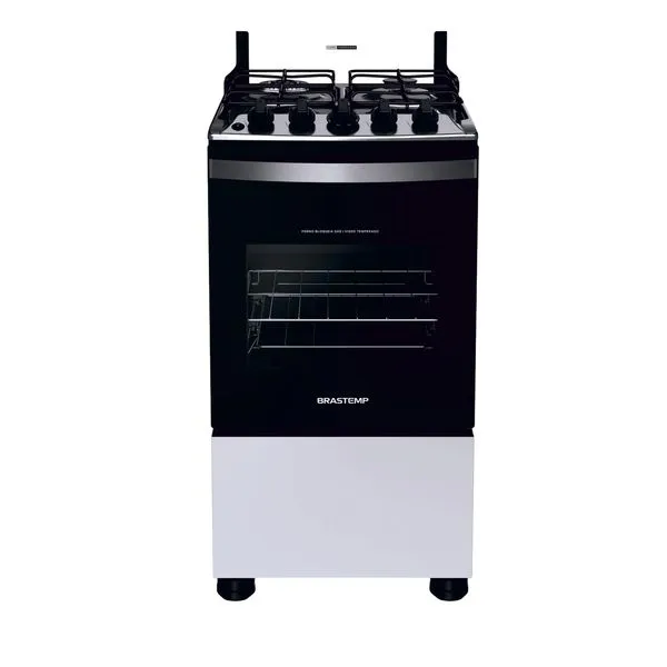 Fogão Brastemp 4 Bocas Branco com Dupla Chama e Grades Individuais - BFO4EBB Bivolt