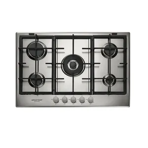 Cooktop 5 Bocas Brastemp Gourmand Inox com Duplachama e Trempe com Ferro Fundido - BDK75DR 220V