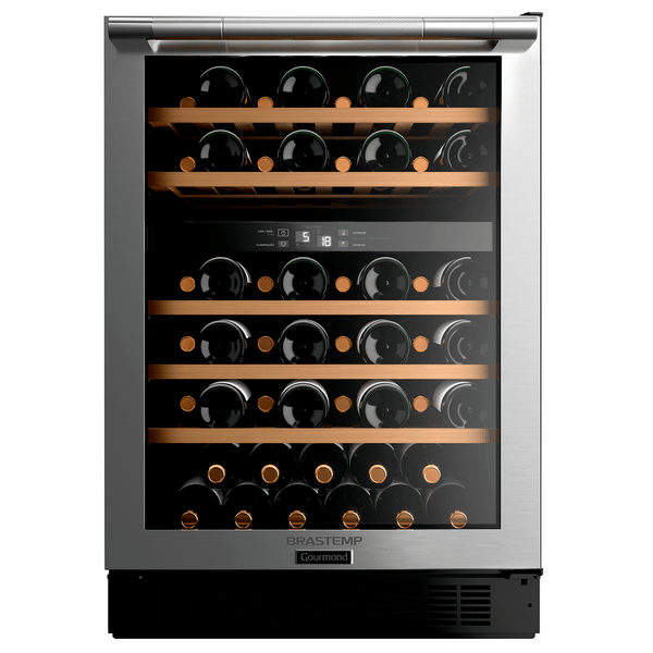 Adega Climatizada Brastemp, 51 Garrafas, Dual Zone, Cinza - BZB51AE 110V