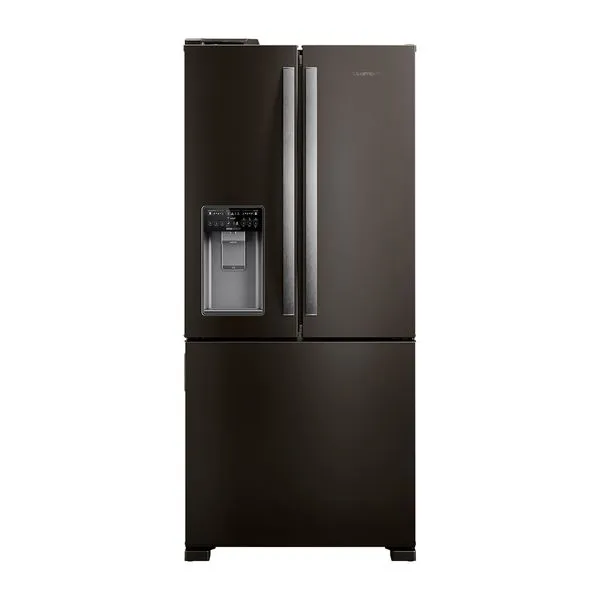 Geladeira Brastemp Frost Free French Door Preta com Água e Gelo na Porta - BRH85ME 110V