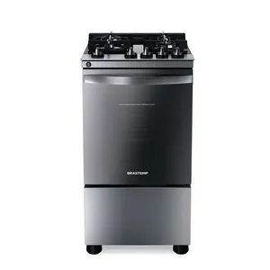 Fogão Brastemp 4 Bocas com Mesa de Vidro e Dupla Chama Inox BFO4VBR 127V