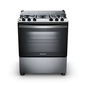 Fogão Brastemp 5 Bocas Cor Inox com Turbo Chama - BFS5GDR 220V