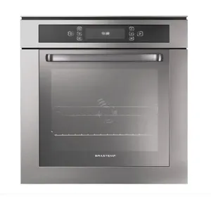 Forno de Embutir Elétrico Brastemp 67 Litros Cor Inox com Função Ar Forçado e Painel Touch - BO260AR 220V