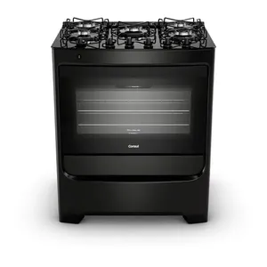 Fogão 5 Bocas Consul Mesa de Vidro Preto - CFS5VBE Bivolt