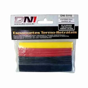 Espaguete Termo Retrátil 10mm Kit com 10 Peças