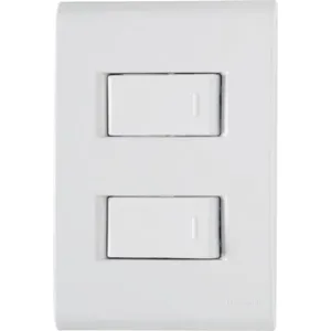 Conjunto 4x2 com 2 Interruptores Simples Tramontina Liz 10 A 250 V Branco