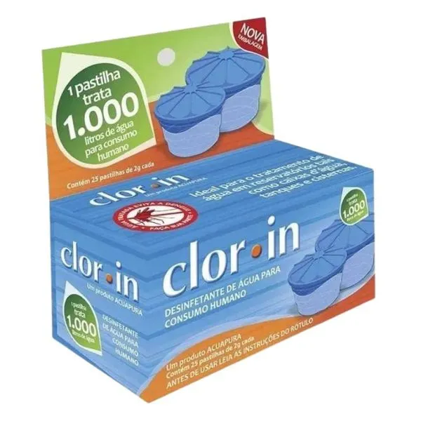 Pastilha de Cloro para Caixa D'água Clorin Pastilha de Cloro para Caixa D'água 1000L 2G Clorin
