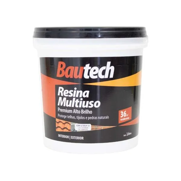 Resina Acrílica Multiuso 3,6L Bautech Resina Acrílica Multiuso Alto Brilho Incolor 3,6L Bautech