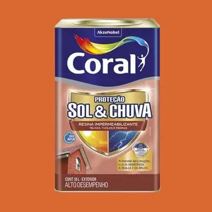 Resina Impermeabilizante Sol & Chuva 18L Coral Resina Impermeabilizante Sol & Chuva Cerâmica Telha 18L Coral