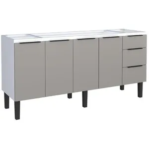 Gabinete em Aço Júpiter Cinza para Pias de 1,80 Metro com 4 Portas e 3 Gavetas - P101884 - COZIMAX GABINETE EM AÇO JÚPITER 1,44M CINZA PARA PIA 1,50 - P101884 - COZIMAX