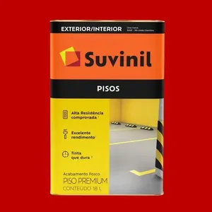 Tinta Premium Acrílica Fosco Piso 18L Suvinil Tinta Premium Acrílica Fosco Piso Vermelho Demarcação 18L Suvinil