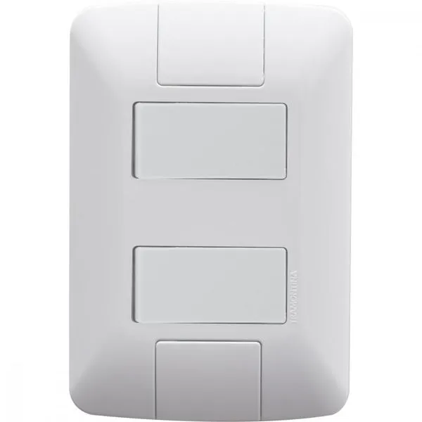 Conjunto 4x2 com 1 Interruptor Simples 6 A 250 V e 1 Interruptor Paralelo 6 A 250 V Tramontina Aria Branco