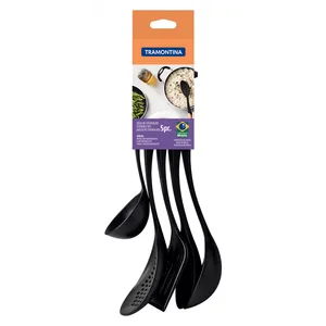 Conjunto de Colheres para Cozinha Ability Tramontina, 5 Peças, Nylon, Preto - 25199/007