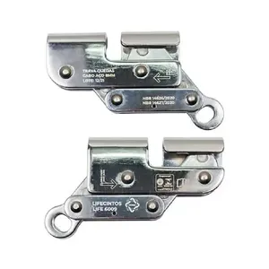 Trava Quedas para Cabo de Aço 8mm Life 6009 com Mosquetão Oval em Aço Inox para Trabalhos em Altura Life Cintos Trava Quedas para Cabo de Aço 8mm Life 6009 em Aço Inox com Mosquetão Oval de Rosca Life Cintos