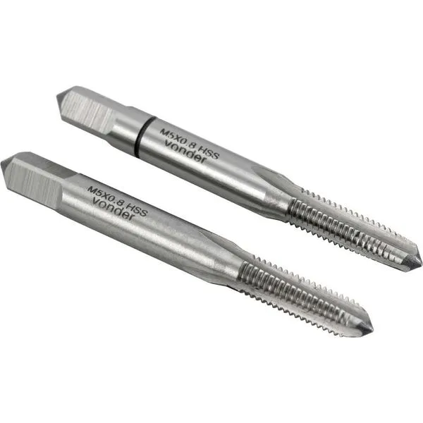 Macho Manual Aço Rápido MA 5x0,80mm DIN 352 com 2 Peças - VONDER