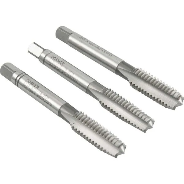 Jogo Macho Manual Aço Rápido BSW 3/8" 3 Peças Direito DIN 351 - Dormer