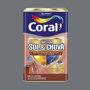 Resina Impermeabilizante Sol & Chuva 18L Coral Resina Impermeabilizante Sol & Chuva Grafite 18L Coral