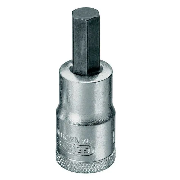 Soquete Allen Curto 1/2"x10mm Cromo Vanádio 016050 - Gedore