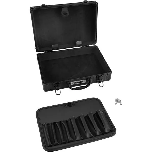Maleta para Ferramentas Profissional Preta com Chave MFV934 - VONDER