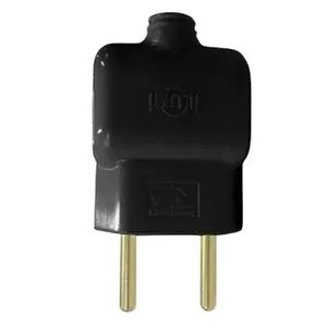 Plugue Móvel Prensa Cabo 2 Pólos 10A 250V Ilumi Plugue Móvel Prensa Cabo 2 Pólos 10 Amperes 250 V Preto