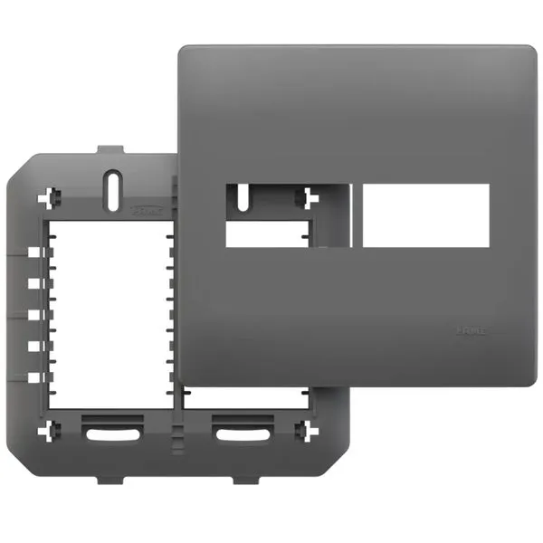 Placa 4x4 Com Suporte para 2 Módulos Habitat Onix - 06445740 - FAME