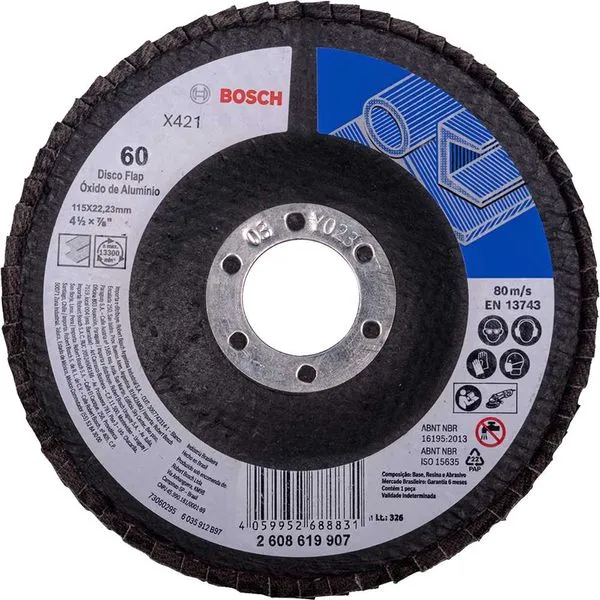 Disco de desbaste/acabamento curvo 115 mm x 22,23 mm grão 60 BOSCH